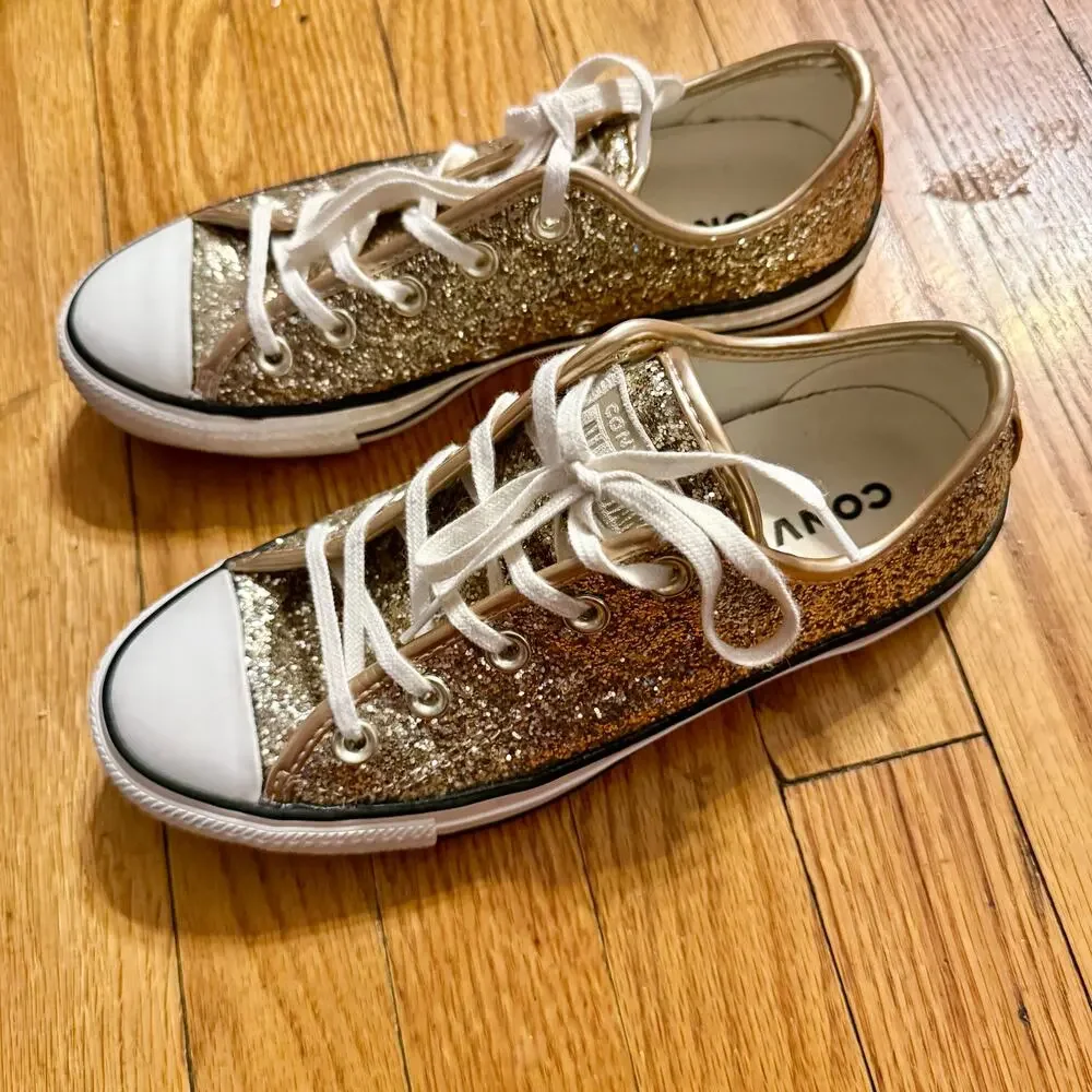 Converse Chuck Taylor All Star Gold Glitter Sneakers Wmn 6 - Picture 4 of 10